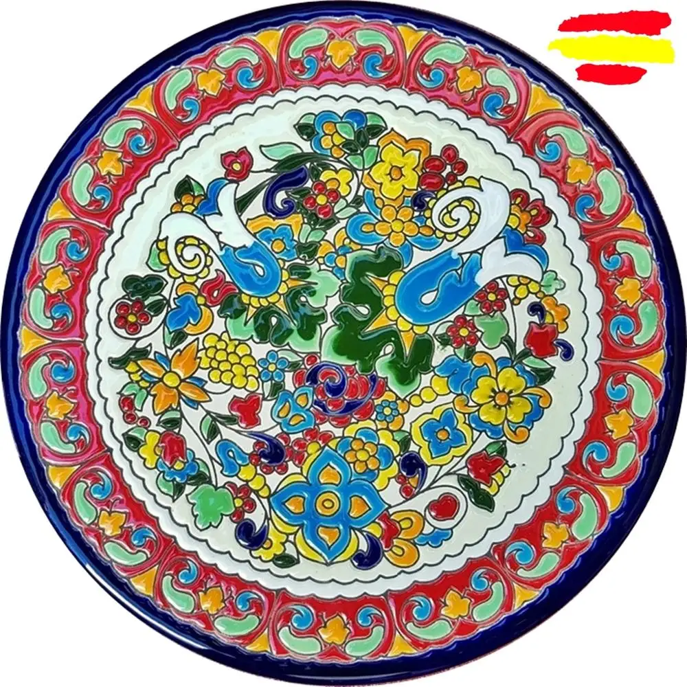 Ceramic plate 21 cm. /8.3 inch diameter - Ceramics glazed up handmade - Made in Spain - ARTECER - MIJASCERAMIC -