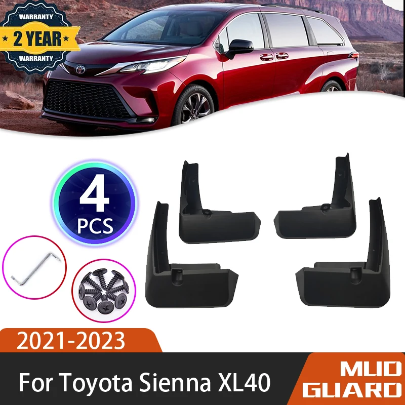 

Automobile Mudguard For Toyota Sienna XL40 2021 2022 2023 Fender Splash Flap Wheel Arch Pads 4-Piece Set Of Car Accessories