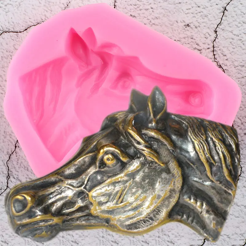 3D Horse Head Silicone Mold Cupcake Topper Fondant Cake Decorating Tools Chocolate Gumpaste Moulds Candy Resin Clay Molds