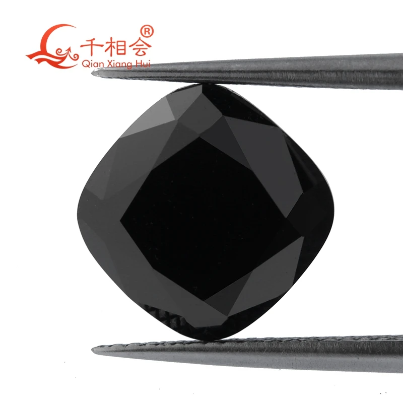 

black color cushion shape Moissanite diamond cut loose gemstone