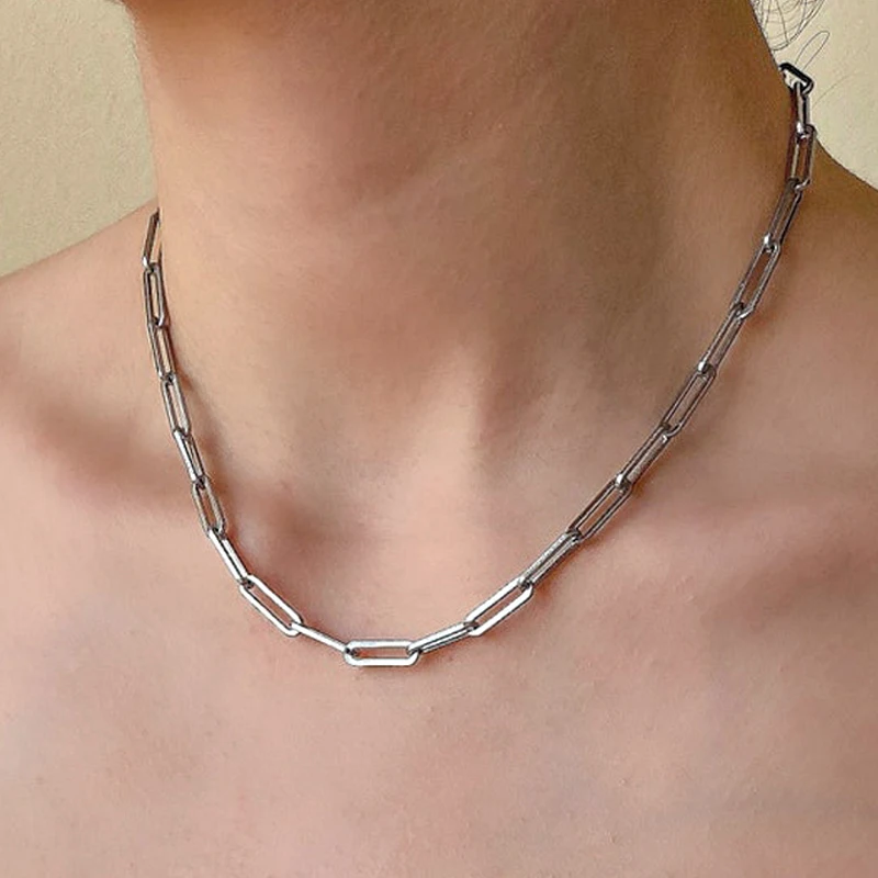 Edelstahl-Büroklammerkette im Großhandel, anlaufgeschützte PVD-Gold-Büroklammerkette für die Herstellung von Halsketten, Armbändern und Schmuck. – Detail 8