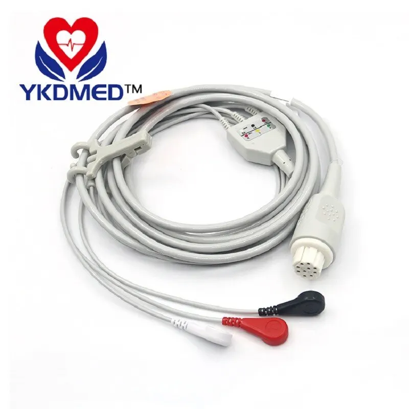 

Compatible with DE ECG Cable AHA 3 leads buckle, 10 pins