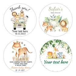 Woodland Baby Shower Stickers Forest Animal Birthday Party Favor Label Deer Giraffe Fox Lion Labels Rustic Thank You Stickers