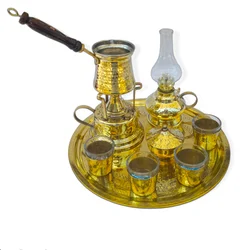 Authentic Turkish Arabic Brass Handmade - Copper Coffee Maker Alcohol Burner Brewing - Lamp - Kitchen & Dining