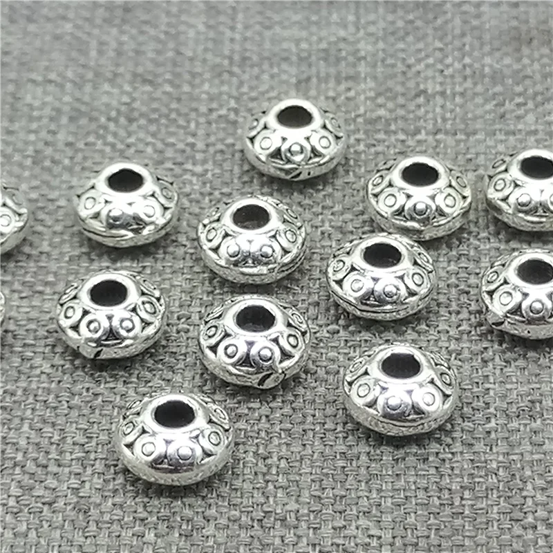 

15pcs of 925 Sterling Silver Saucer UFO Spacer Beads for Bracelet Necklace 5.5mm 6.5mm