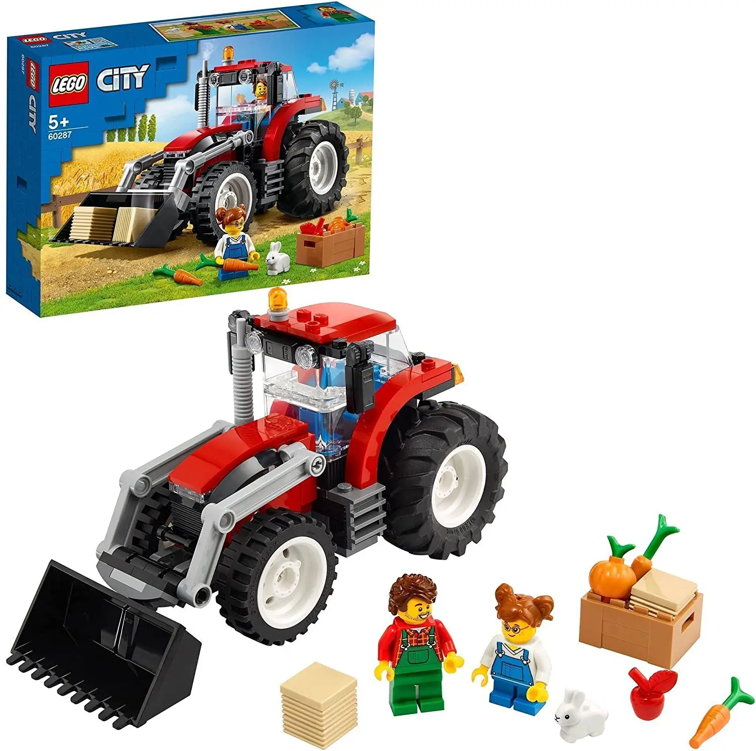 LEGO 60287 City Great Vehicles Tractor Toy, Farm Set with Rabbit Figure for 5 Years Old Boys and Girls