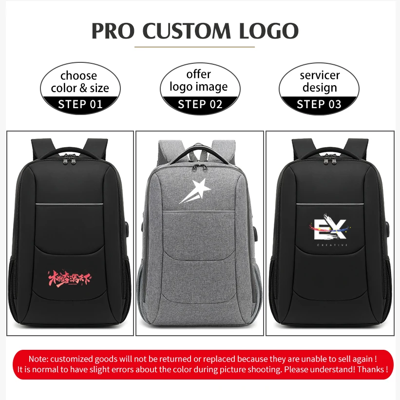 Business Backpack Men Study Work Travel Laptop Bagpack with USB Pro Custom Logo Backpacks 2022 New