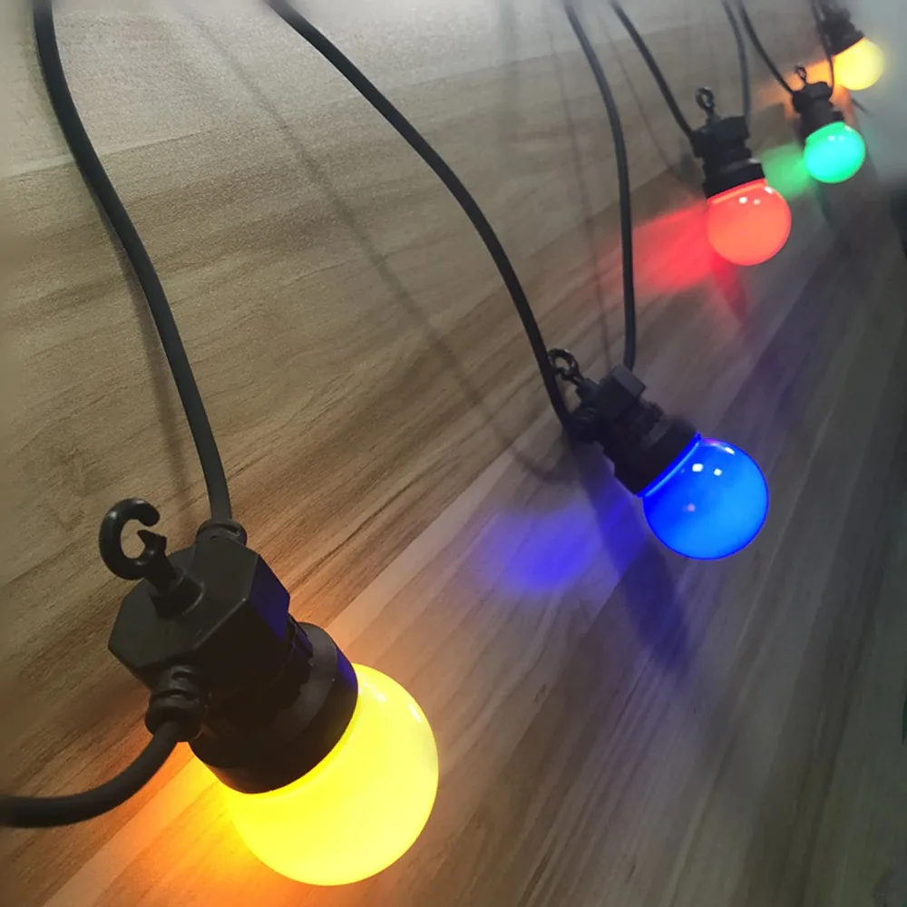 IP65 LED Globe G50 Multicolor Bulb String Connectable Outdoor Colorful String Lights For Decorative Wedding Christmas Garland