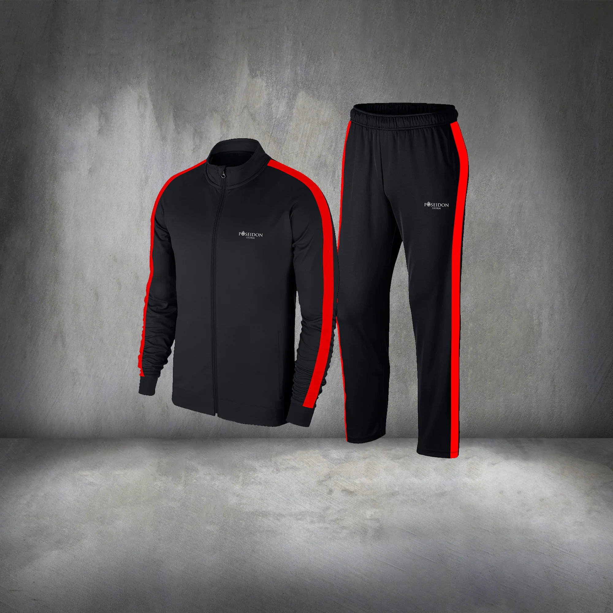 

Men's Black Interlock Fabric Running and Exercise Set S-3XL