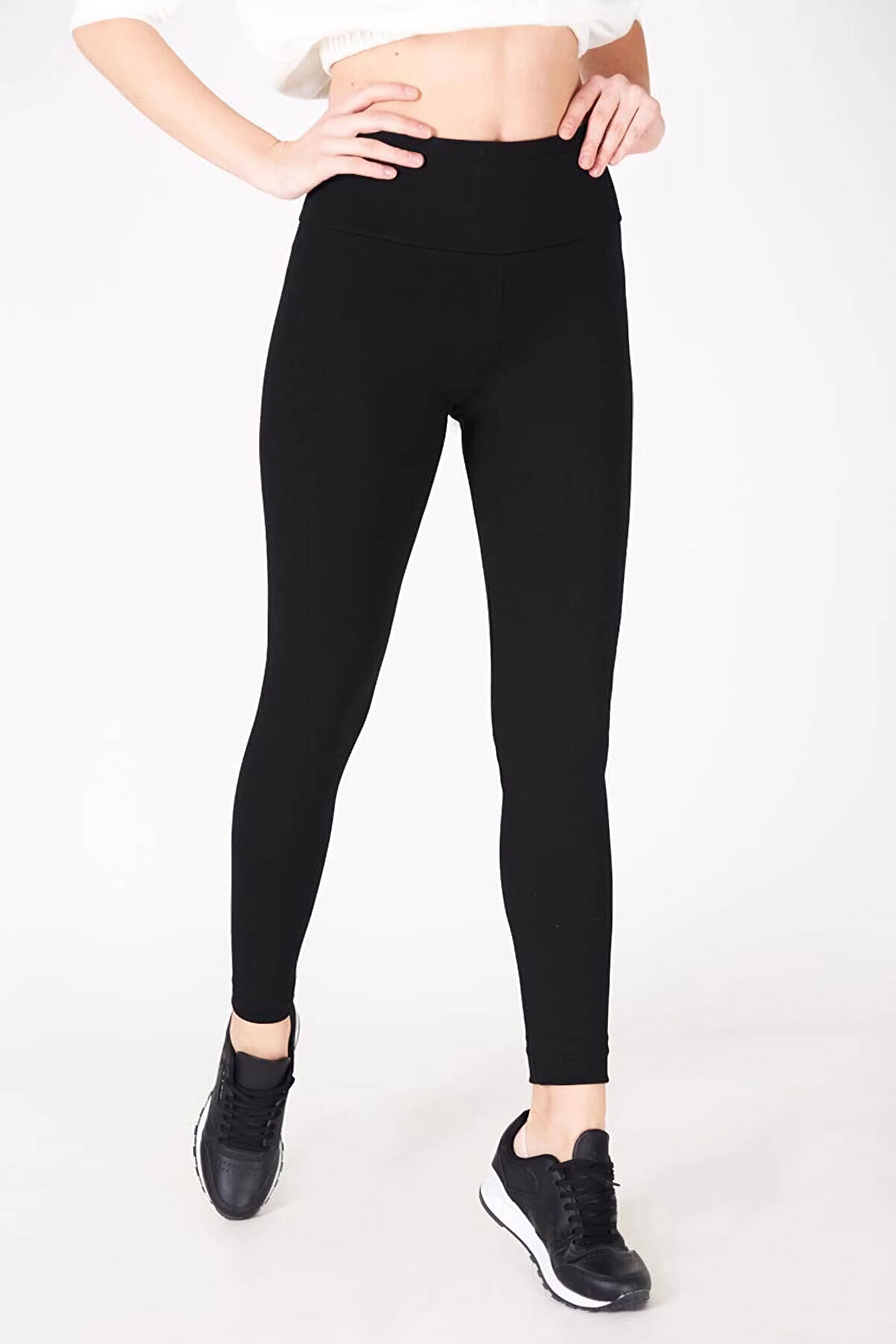 

Women's Black High Waist Toparlayıcı Leggings % 90 Polyester 10 Lycra Elegant Design Casual Clothing