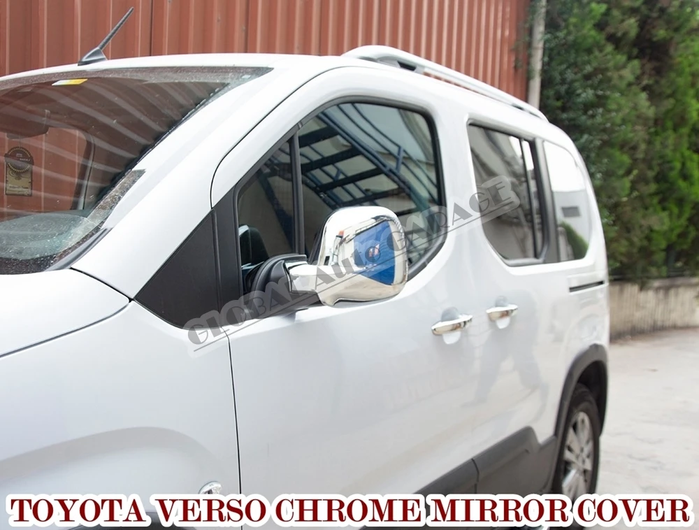 For Toyota Verso 3 2017 2018 2019 2020 Chrome Mirror Cover Cap 2 Pieces Wing Car Auto Stainless Steel Mud Flaps Ornament Sport