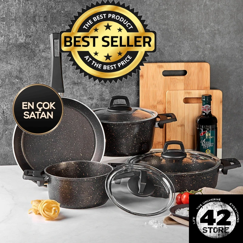 

Karaca Cookware Set Biogranit Blackgold 7 Pcs High Quality