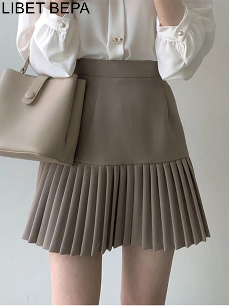 2022 New Spring Summer Women Skirts High Waist Elegant Package Hip Pleated Fashionable Office Lady Wild Sweet Mini Skirts SK6172