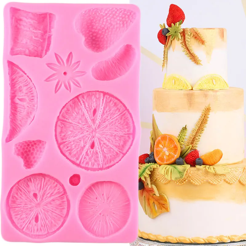 Fruit Silicone Molds DIY Pineapple Strawberry Lemon Kiwi Chocolate Mold Fondant Cake Decorating Tools Candy Clay Resin Moulds