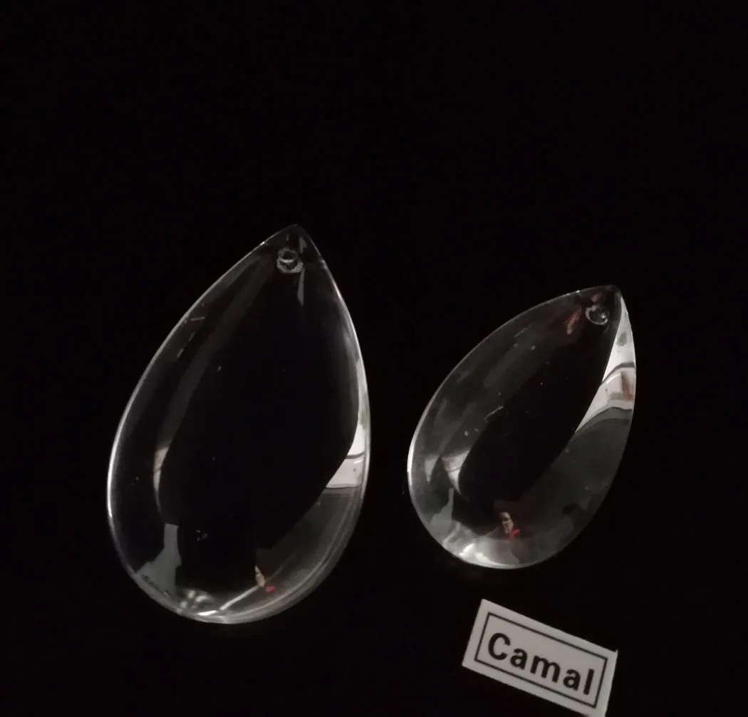 Camal 10pcs/lot 36mm 46mm Clear Crystal Smooth Teardrop Prisms Pendants Lamp Chandelier Part Hanging Ornament Wedding Home Decor