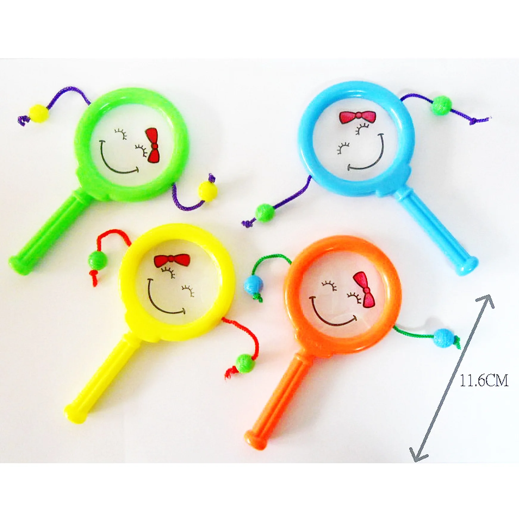 12 pcs, Rotate Handy Hand Drum Clapper, Smiley Face, Sound Noise Maker, Pinata Filler, Bag Loot, Kids Toy, Birthday Party Favor