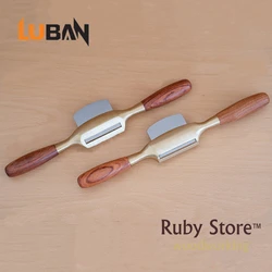 Qiangsheng Luban Spokeshaves de bronce, suela plana y redonda, carpintería fina, Juego de 2