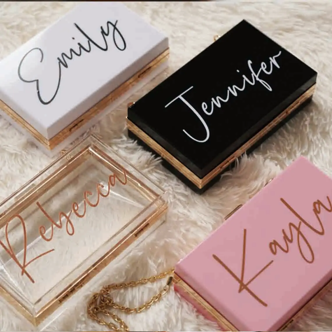 Personalized Acrylic Clutch, Box Clutch, Custom Mrs. Clutch, Bridal Clutch, Custom Bride Clutch, Mrs. Purse, Acrylic Purse