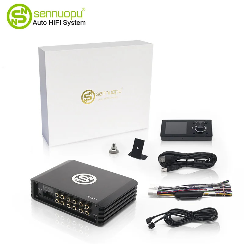 Sennuopu – Ampli auto 4 canaux avec DSP 8 canaux, amplificateur de voiture avec processeur de signal numérique et télécommande LCD