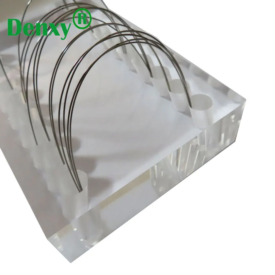 Denxy 1pcs Orthodontic Archwire Storage Shelf 20 Holes Acrylic Dental Metal Wire Placing Box Orthodontic Bracket