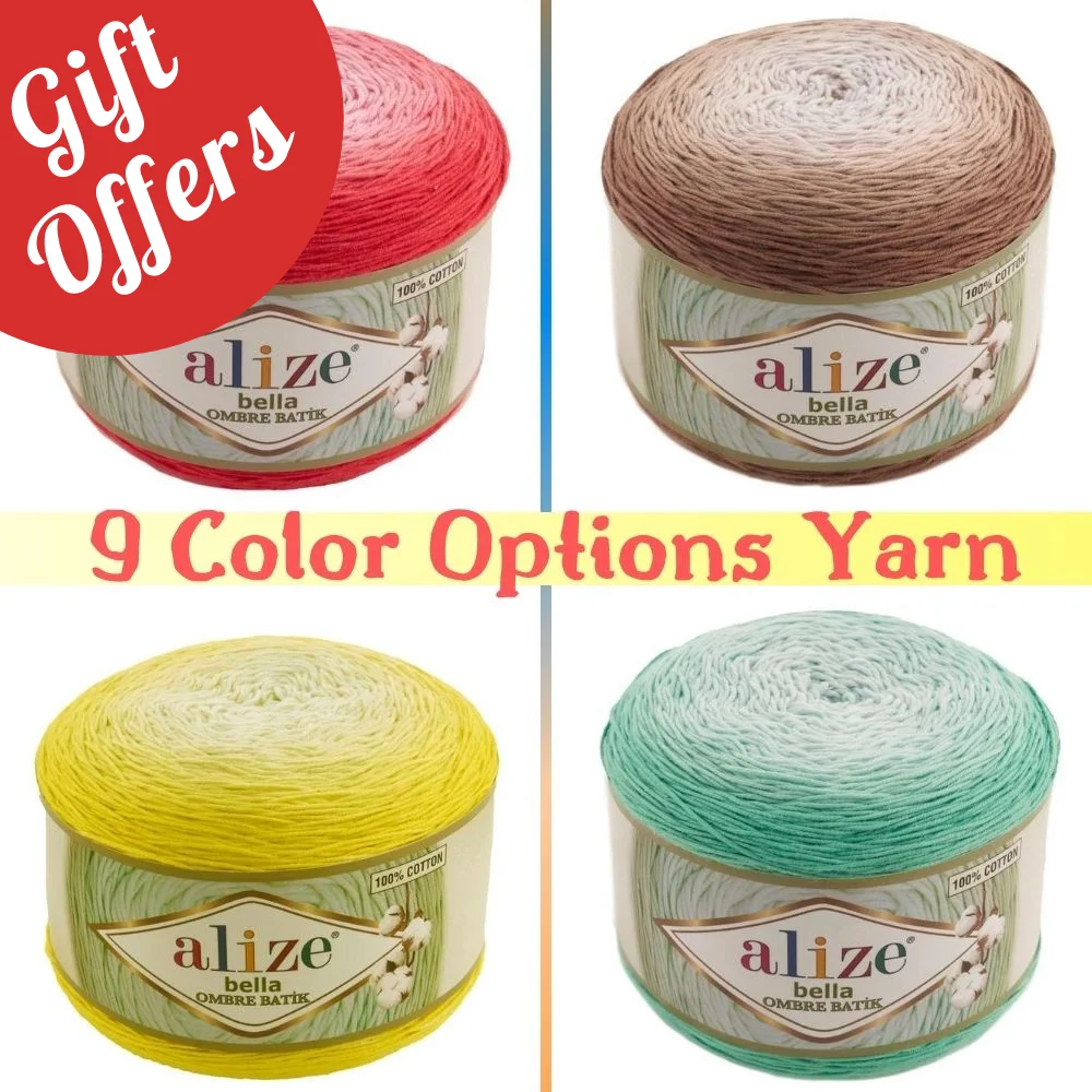 

Alize Bella Ombre Batik 100% Cotton Hand Knitting Yarn, 250 grams 875 meters, Thread, Spring Summer Season, Crochet, Clothes, Sport, Cardigan, Blouse, Quality, Thin, Hobby, Packs, Palmie, Made In Turkey, Diy