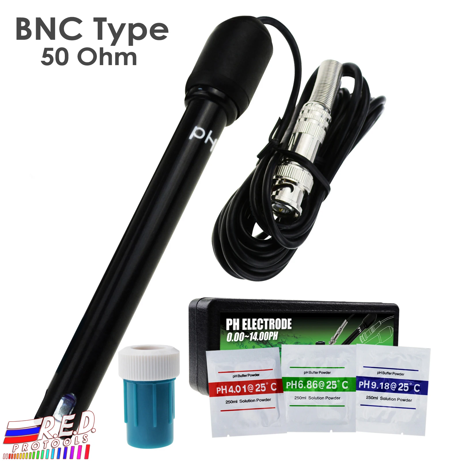 

0-14 pH Electrode Probe BNC Connector, 300cm Cable for PH Meter Monitor Controller for Aquarium Hydroponics Plant Pool Spa