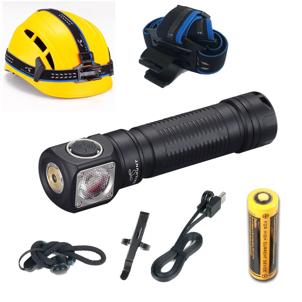 SKILHUNT LED Flashlight,H04 Series Light Weight Head lamp,USB Magnetic Rechargeable Headlamp,Easy Clip Running Working