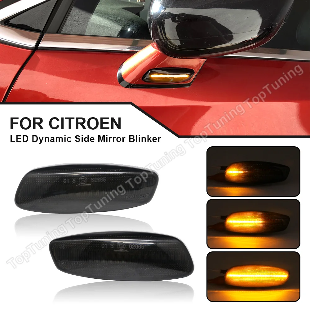 

For Citroen C3 II C4 I II Coupe Grand Picasso C5 II III DS3 S4 Hatchback Dynamic LED Side Marker Turn Signal Indicator Light