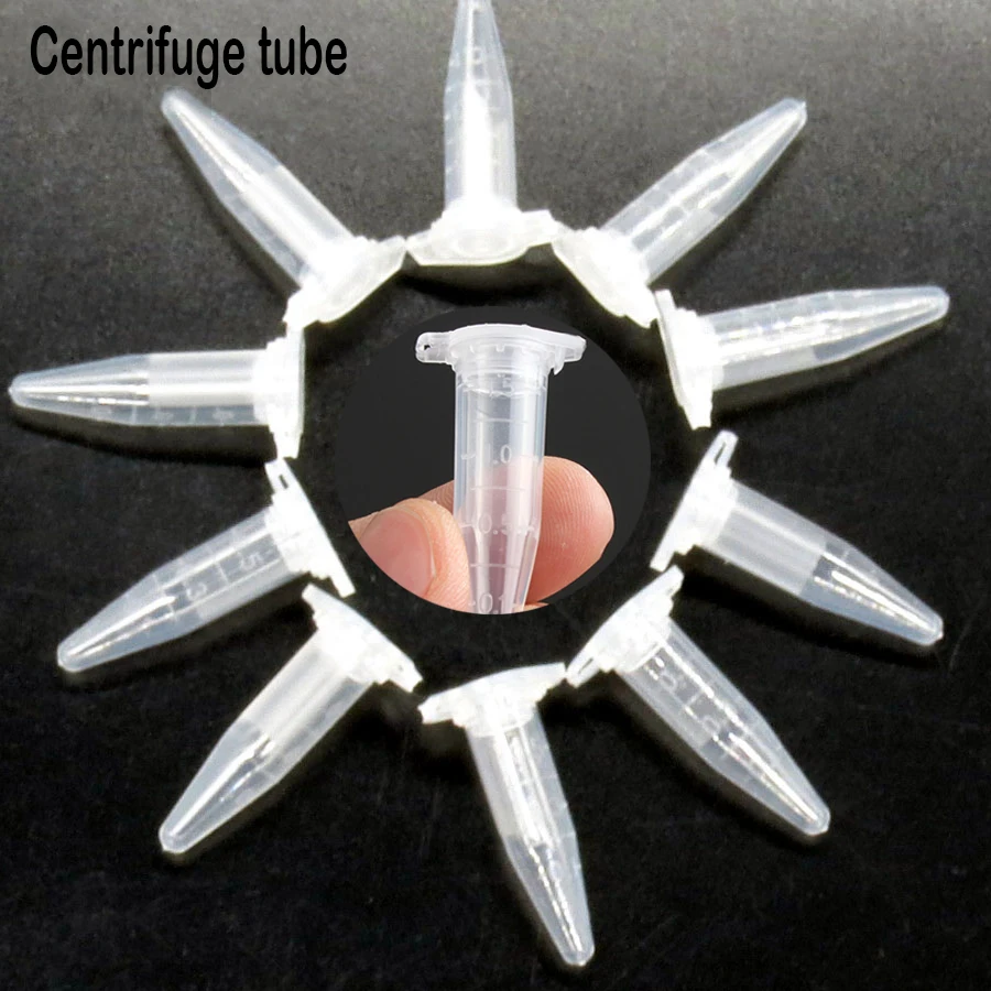 50pcs 0.2/0.5/1.5ml  Home Garden Storage Clear Plastic Bottles Centrifuge Tube Transparent Bottles Container With Cap