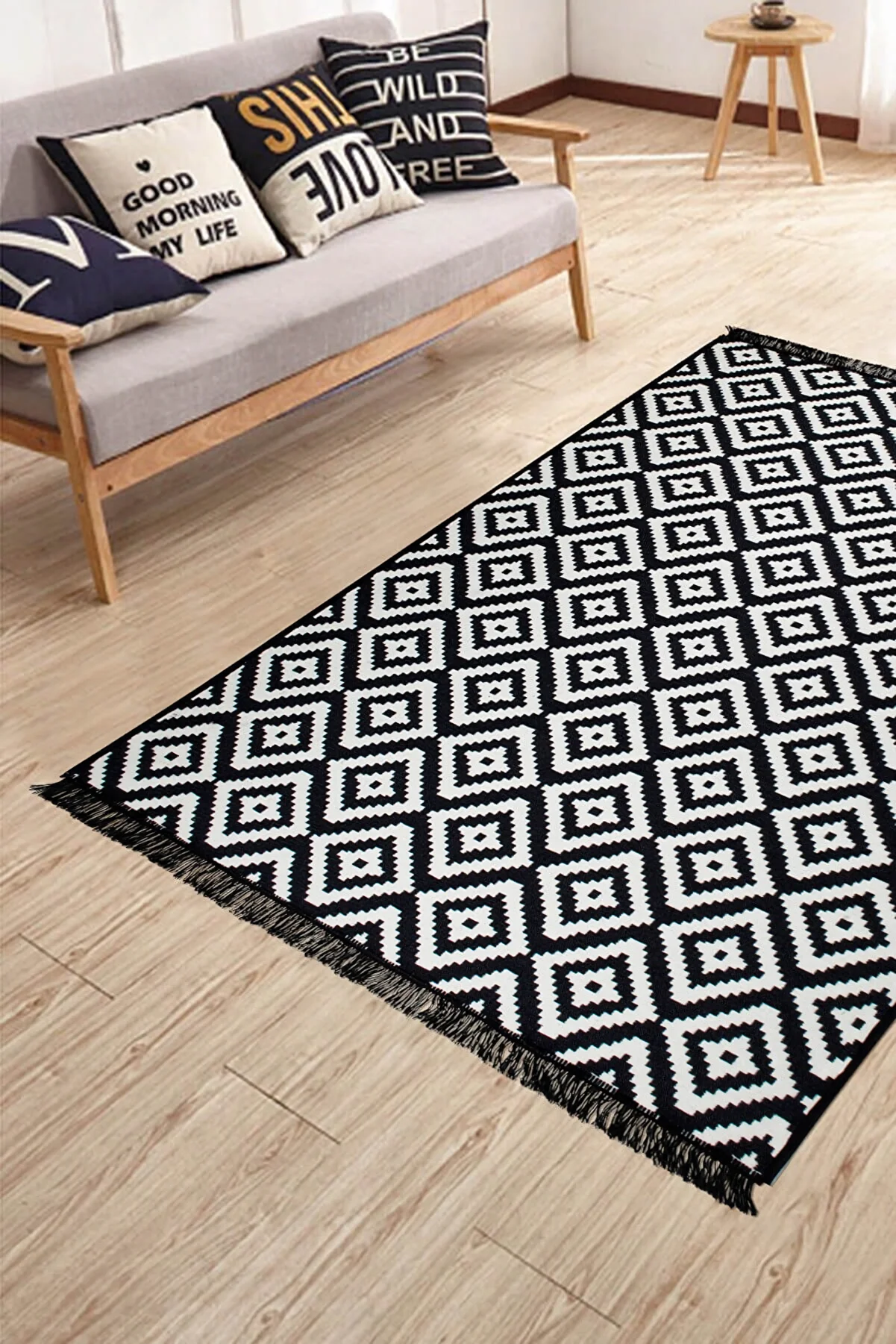 Modern Double-Sided Machine Woven Rugs Living Room Hall Kilimi Stylish Design Easy To Wash