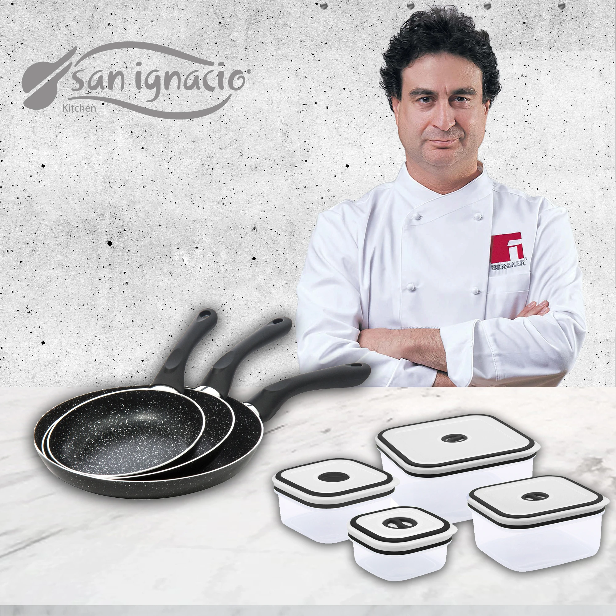 SAN IGNACIO game of 3 pans with fiambreras