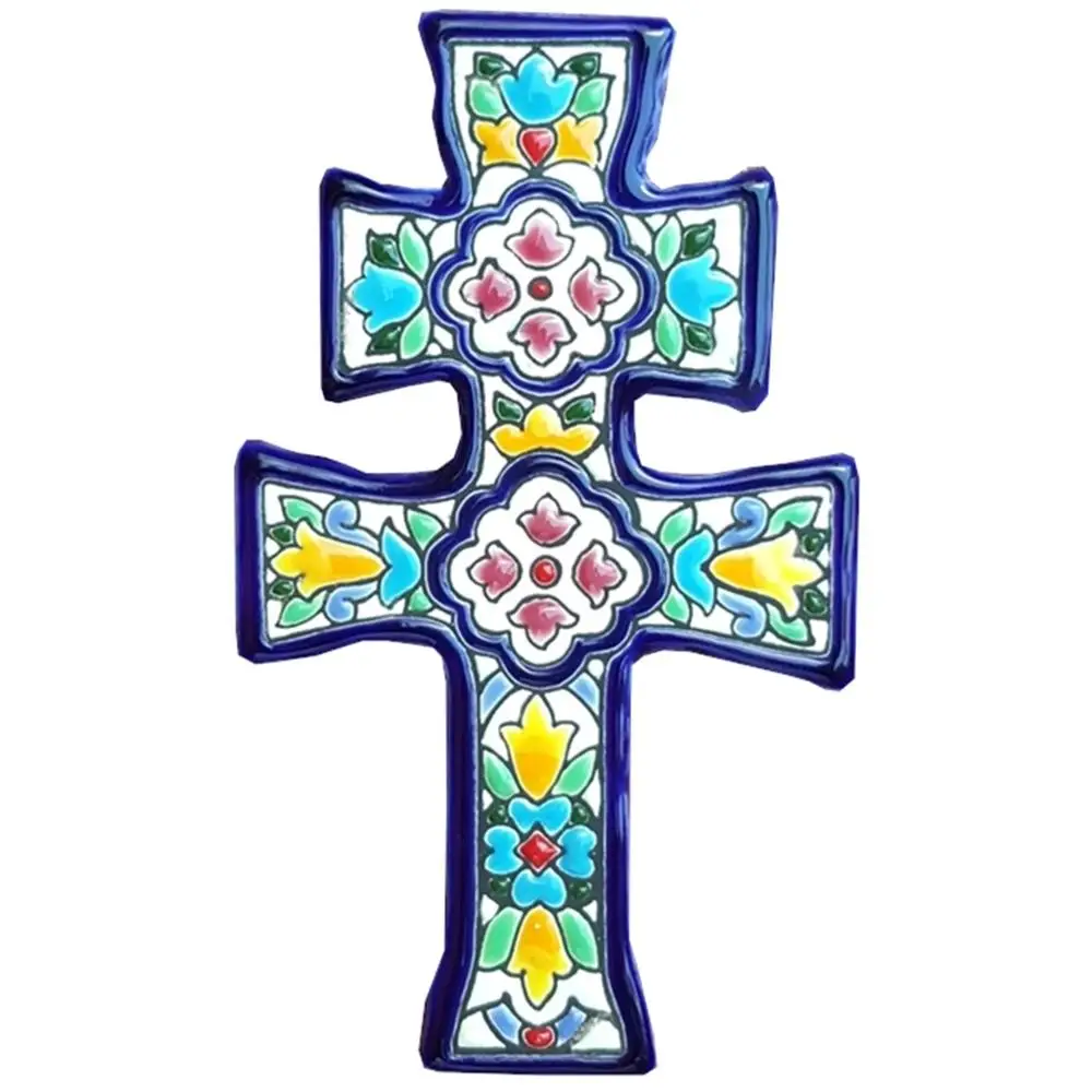 Home cross ceramic 18cm/7 inches - ceramic glazed up handmade - Made in Spain - Spanish - Seville - MIJASCERAMIC crafts -