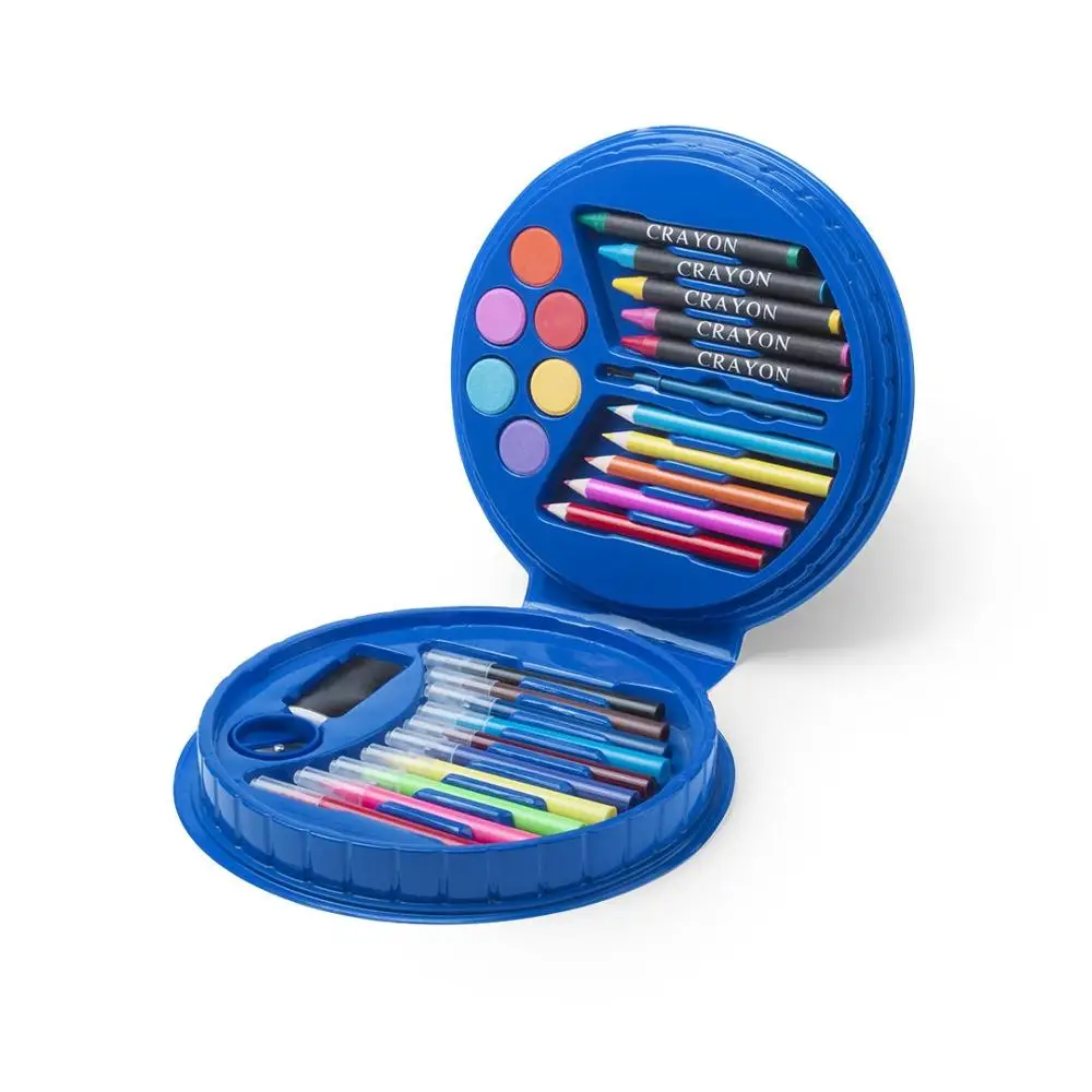 Lot 10 cases each include 29 pieces (pencils, waxes, pens, watercolors) to color. Children's birthday gifts