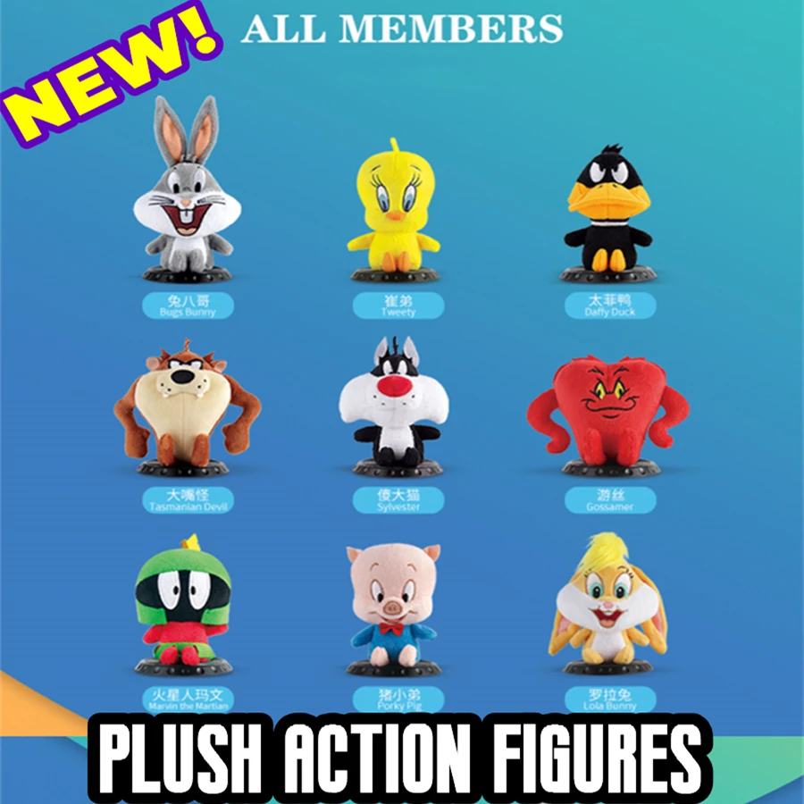 Bugs Bunny Tweety Lola Bunny Daffy Duck Action Figures Looney Tunes Blind Box Cartoon Movie Plush Toy Doll Toys Collection Gift