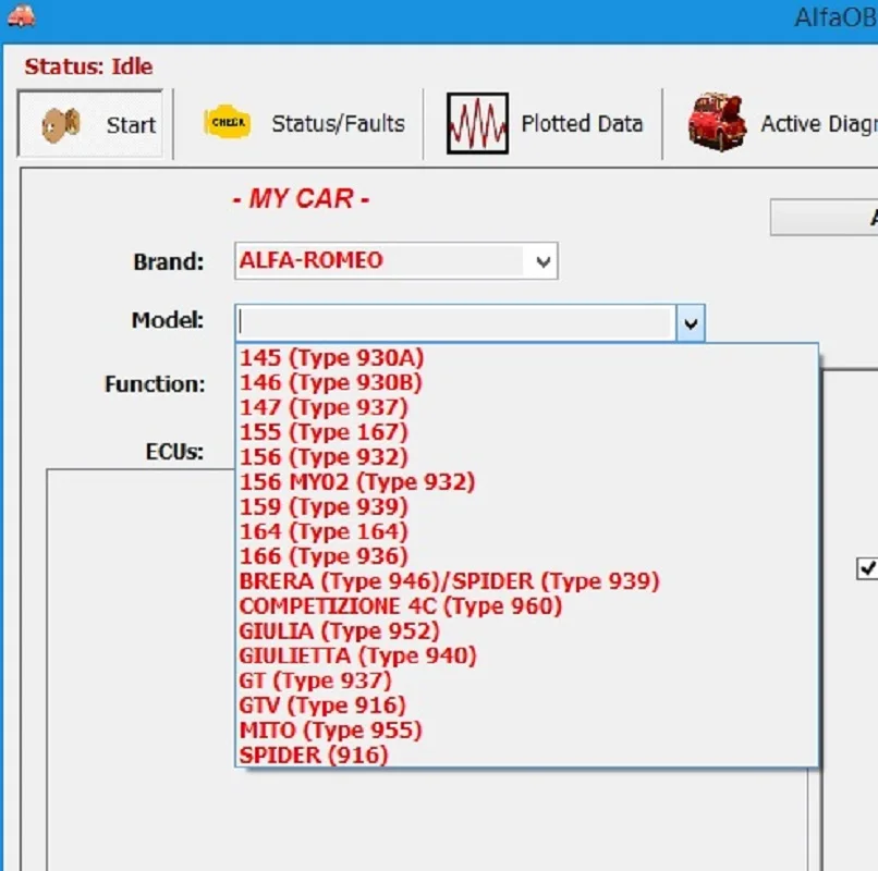 AlfaOBD v 2.2.9.0  For Windows Full Licensed - Diagnosis Alfa Fiat Lancia Abarth Dodge RAM Chrysler Jeep Peugeot Citroën