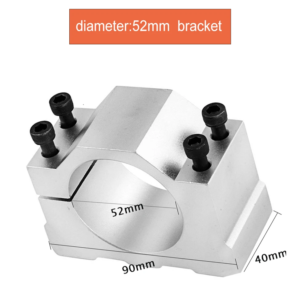 CNC用アルミニウムブラケット,52mm/65mm /80mm/100mm,スピンドル用直径スピンドル