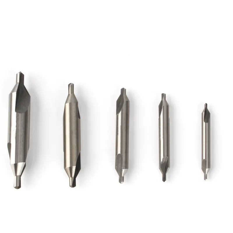 Citop 5pcs/set Drill Bits Imperial Standard HSS Combined Center Drill 60 Degree Angle 1/8" 3/16" 1/4" 5/16" 3/8" Metal Drill Bit