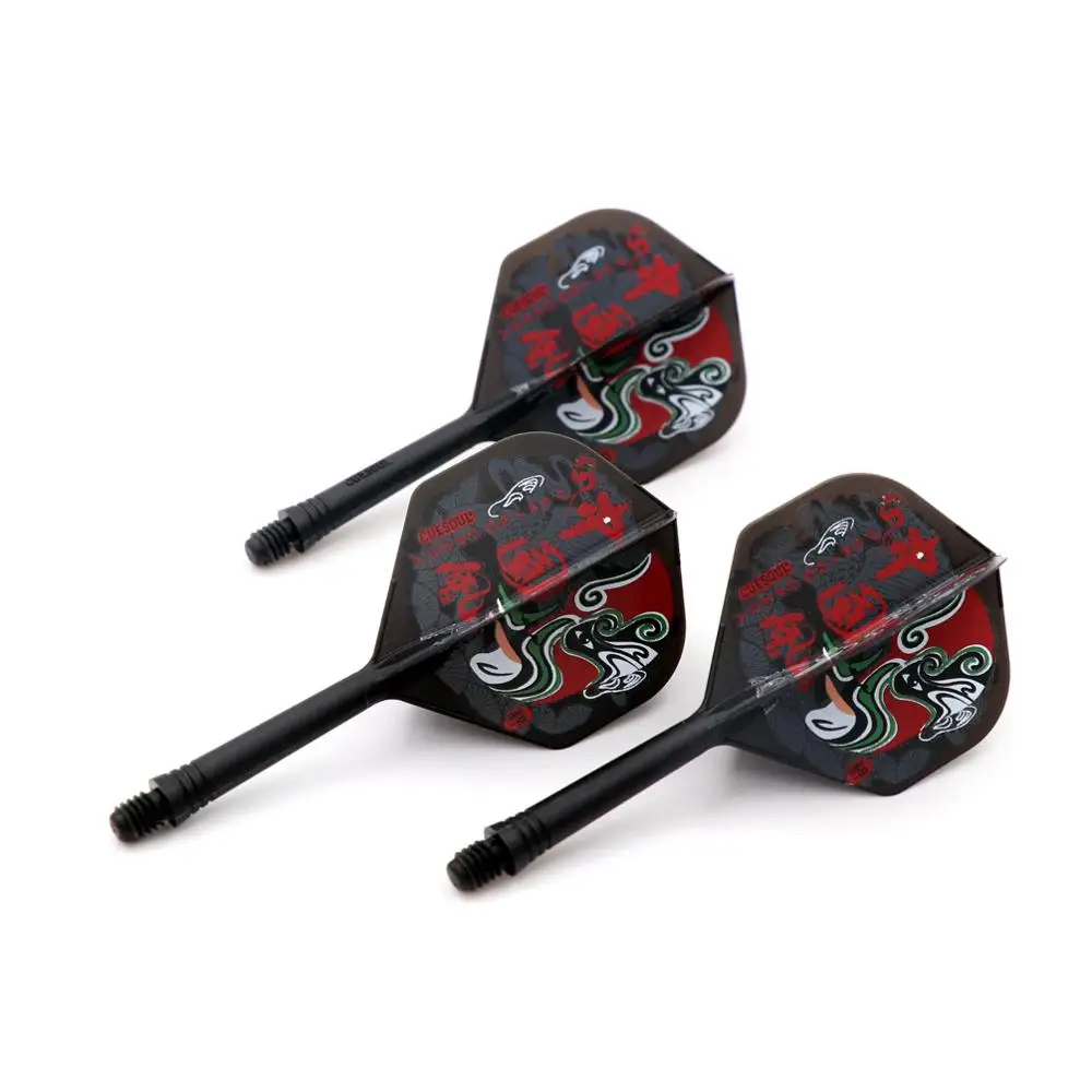 CUESOUL ROST Integrated Dart Shaft and Flights Standard Shape,Peking Opera Design,Set of 3 pcs