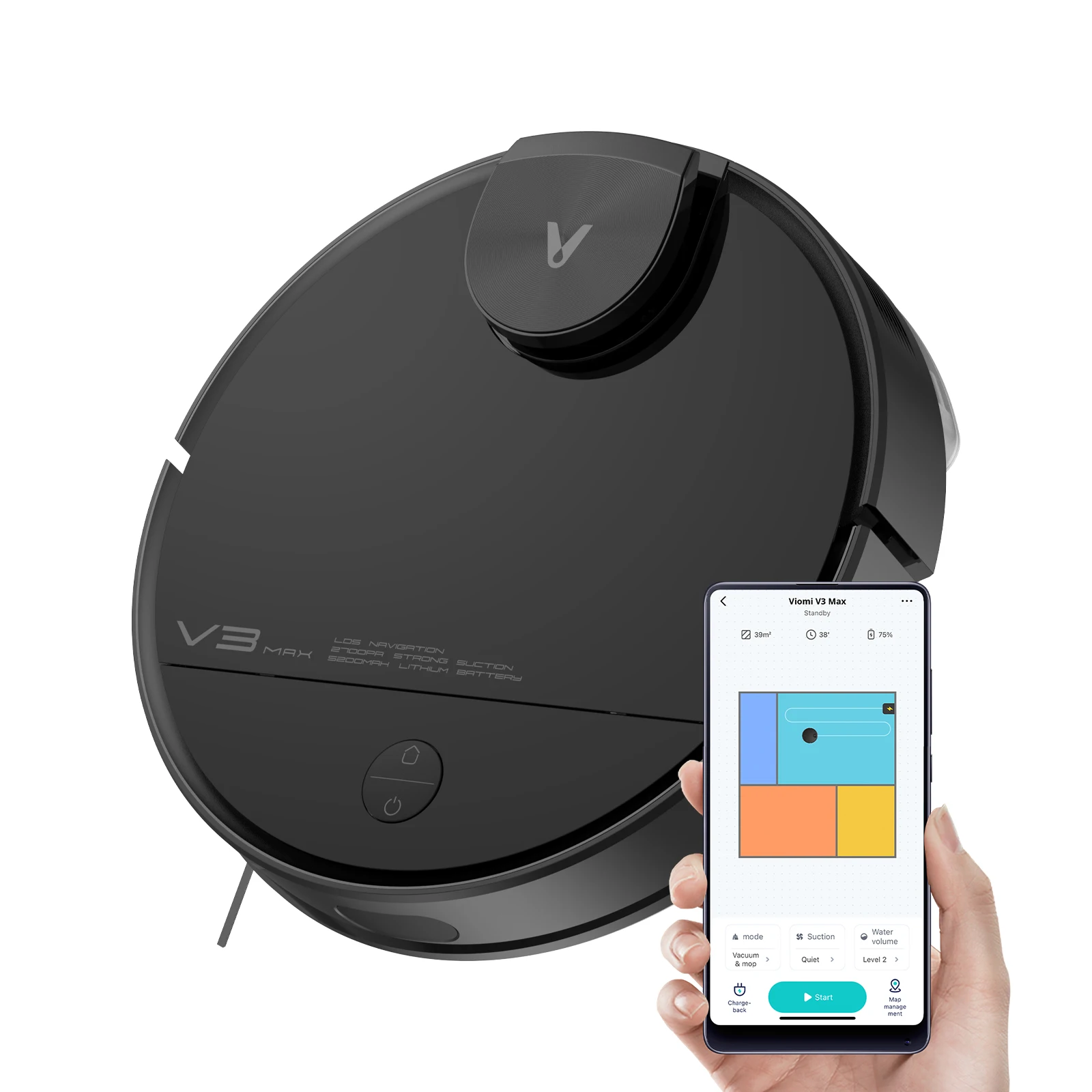 Para xiaomi viomi v3 max robot vacuum V-RVCLM27B principal lado escova capa filtro hepa mop pano para peças de reposição acessórios