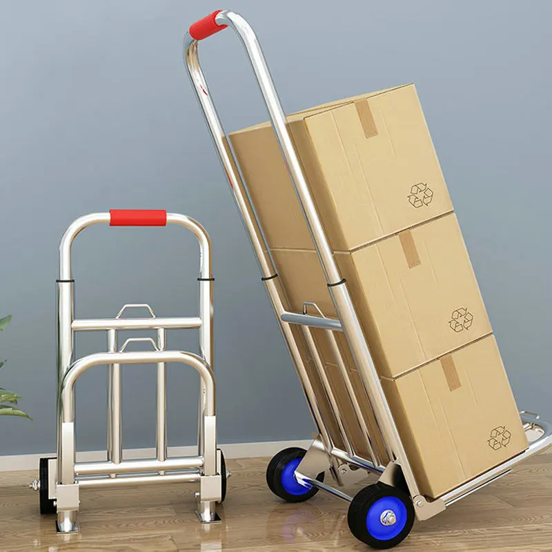 Portable Luggage Trailer Can Load 220LBS, Folding Shopping Cart Grocery Trolley Cargo Truck