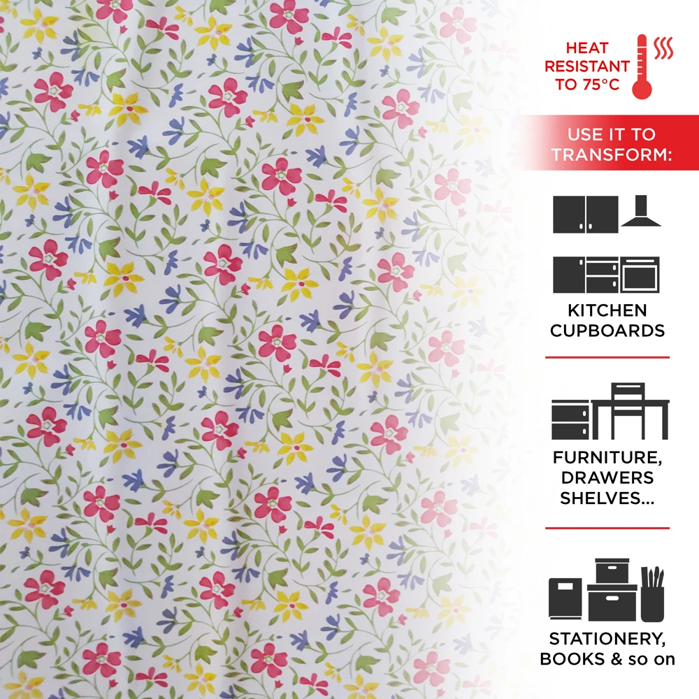 Adhesive film for furniture effect little flowers 45 cm