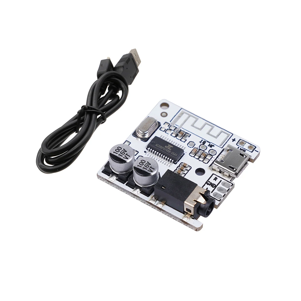 Bluetooth v5.0 DIY Audio Receiver Board with Power Cable JL AC6925A stereo lossless decoding chip support WAV / APE / FLAC / MP3