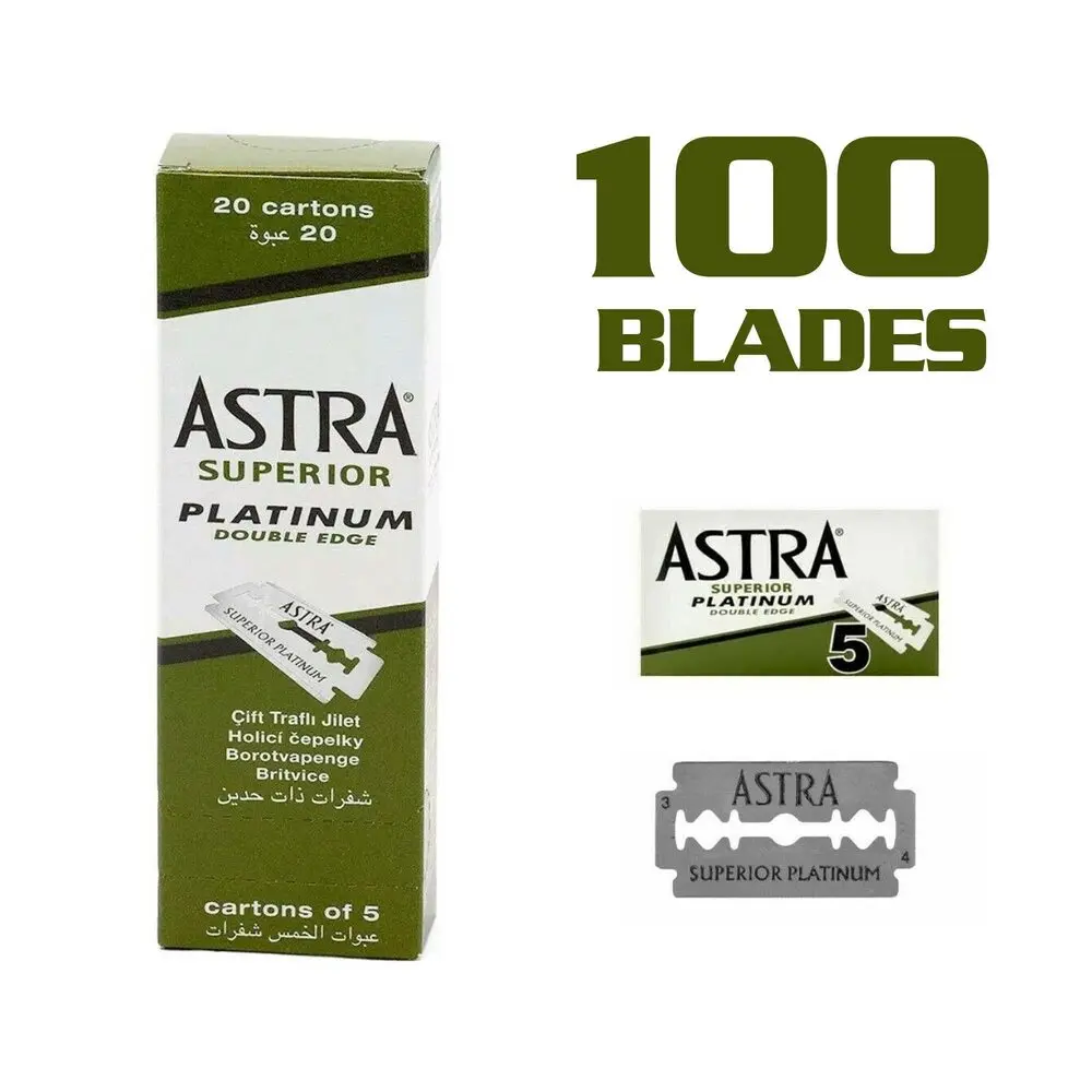 Astra 50 100 200 Pcs Razor Blade Double Edge Shaving Razor Blades for Men Face Care Classical Stainless Steel Smooth Shaving