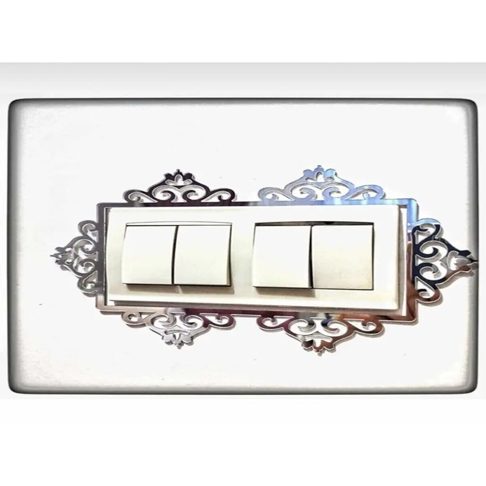 Decorative Plexi electrical Socket Switch Frame 1-2-3 decorative frame socket and switch Gold & silver Decorative Plexi Socket S
