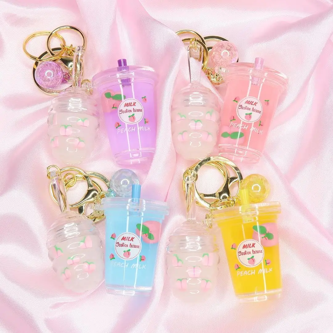 Custom Label  Lipgloss Base Liquid Acrylic Keychain Kids Make My Own Key Chain Cosmetics Up Lipstick Wholesale Lip Gloss