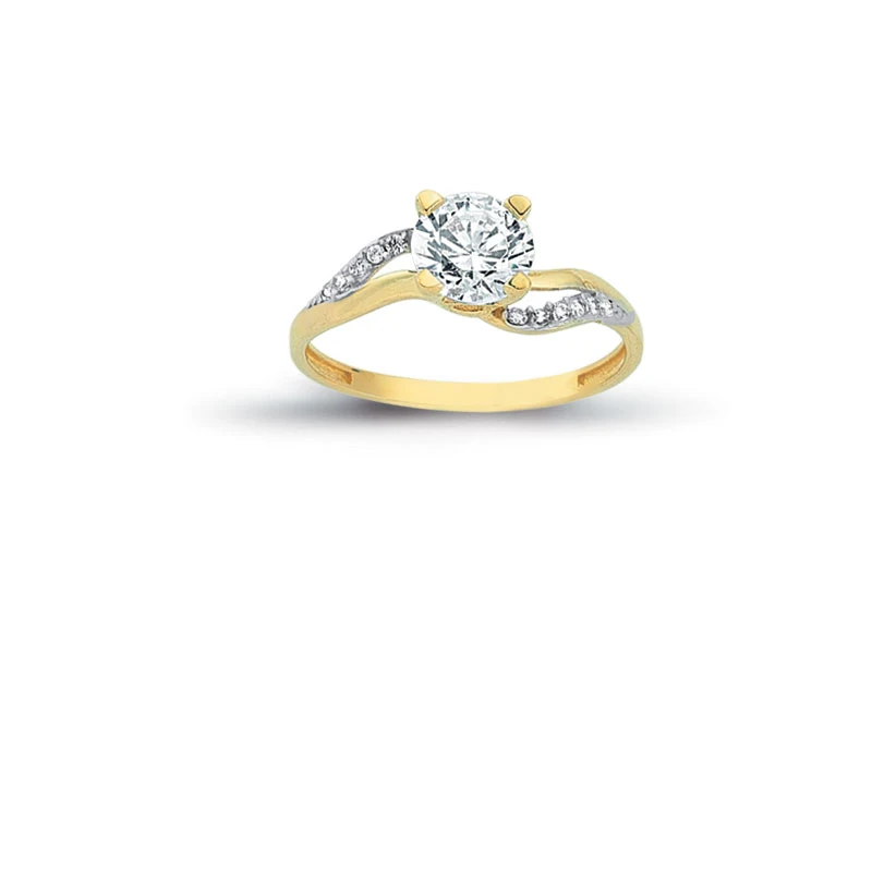 14K Solid Gold Gracious Solitaire Engagement Wedding Ring