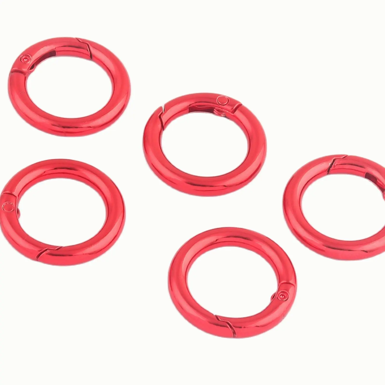 

20mm Red Spring Ring Round Ring Dog Collar Hardware Trigger Clip Key Ring Charm Metal Clasp Connector Purse Making Supplies