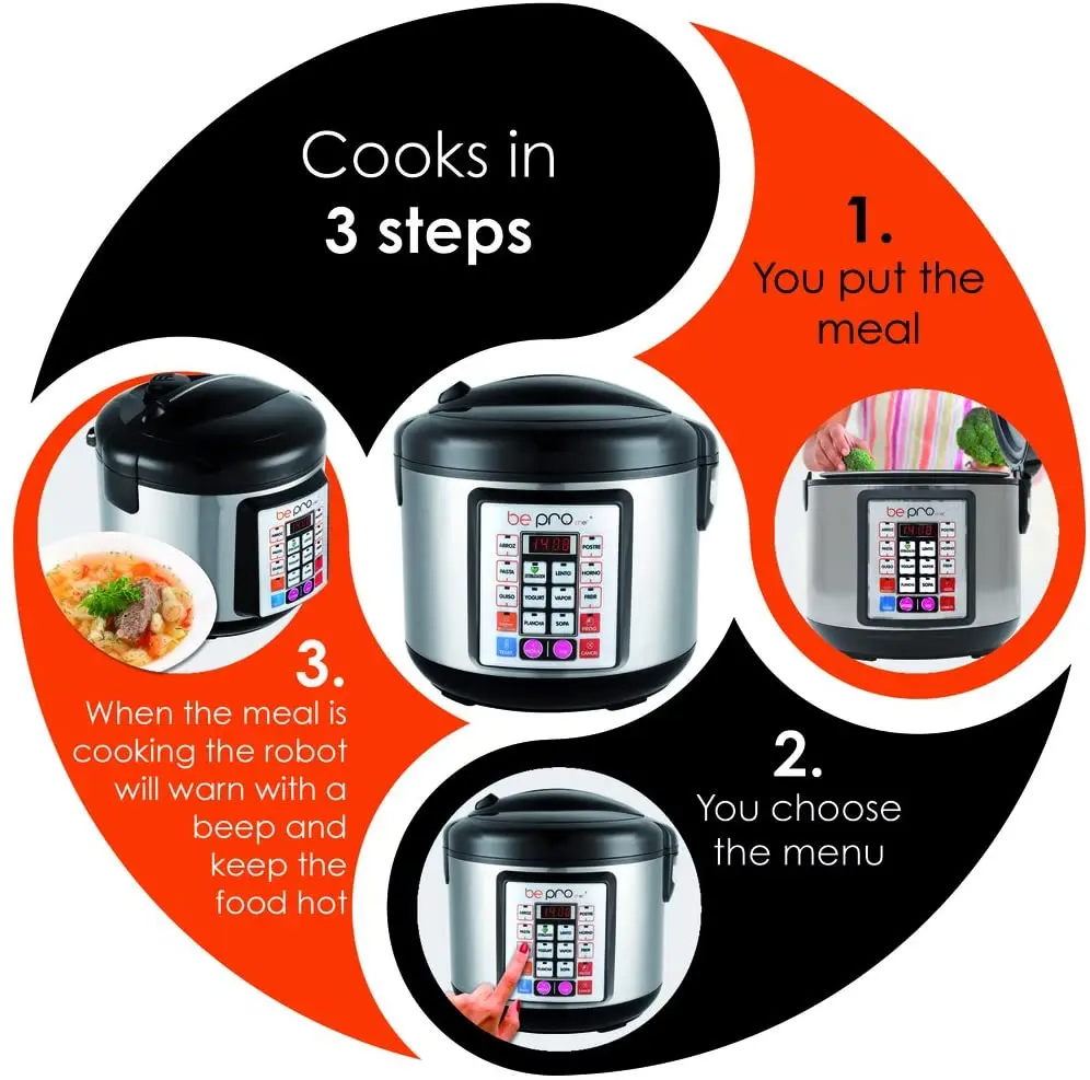 Keuken Robot, Worden Pro Chef Premier Plus Avant. Stoom Fornuis, Bakt, Ijzer, Bak Etc, Met Onder Druk Effect, Programmeerbare 24 Uur, 14 Menu 'S, Omvat 100 Recepten, 3 Power Niveaus