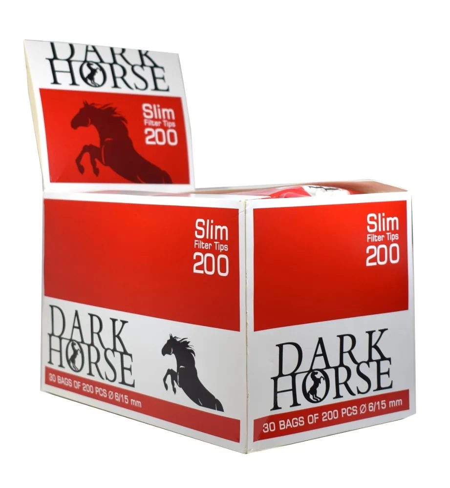 DARK HORSE box with 6000 filters DARK HORSE SLIM 6x15MM (30 sachets 200 UNITÁ)