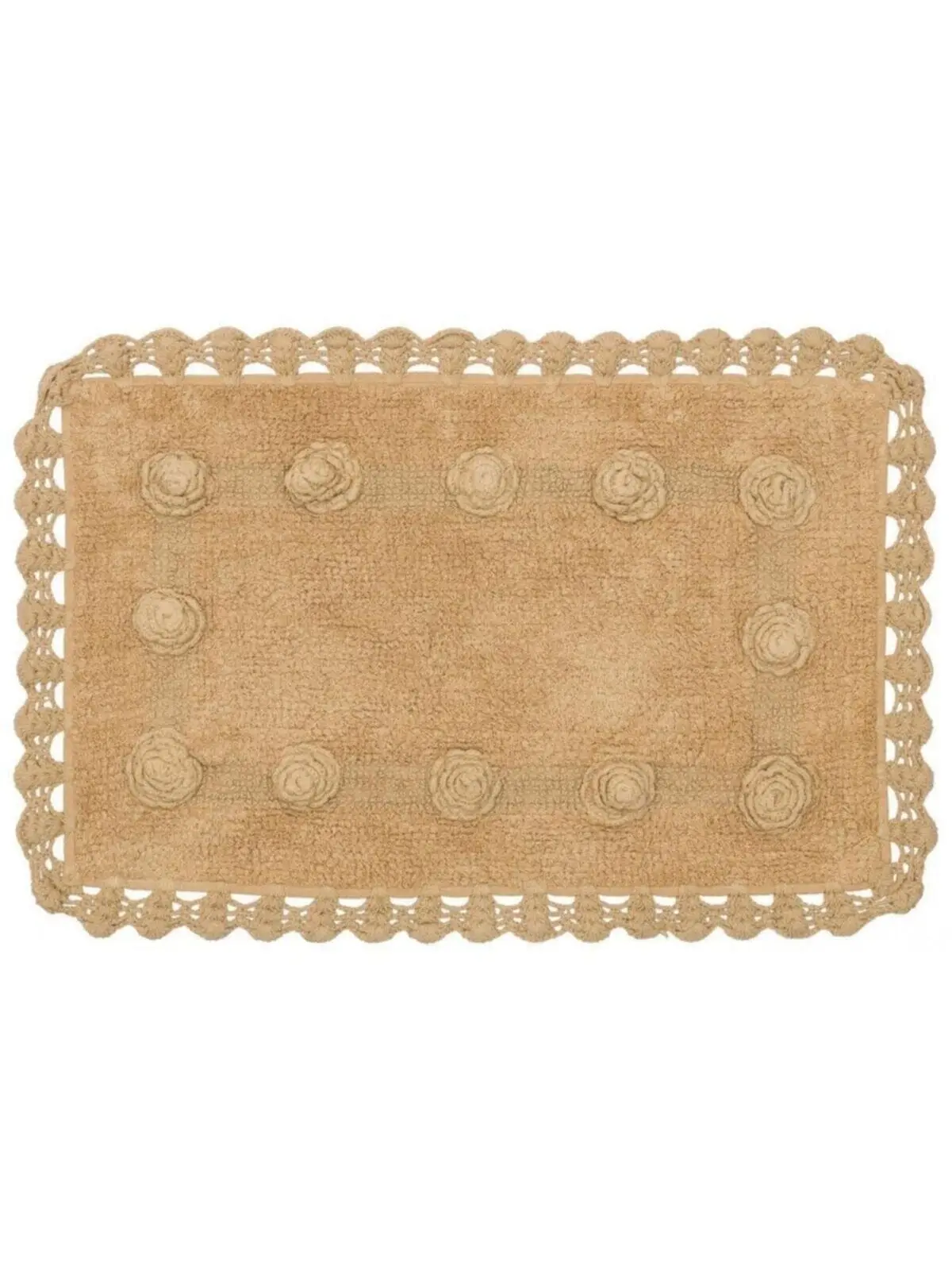 Beige Handmade Cotton Bath Mat Super Absorbent Floor Mat Anti Slip Quick Drying Bathroom Mat Floor Carpet Easy To Clean home